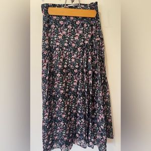 And other stories black floral ditsy max skirt